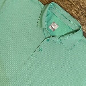 Callaway Green Thin-Striped Polo Shirt